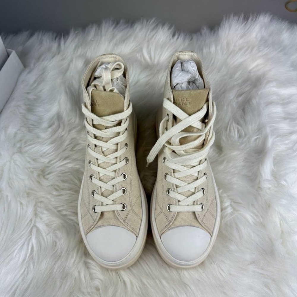 Isabel Marant Austen High Sneaker in Ecru - Picture 3 of 6